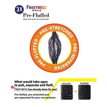 FreeTress Crochet Braids 3X Pre-Fluffed Water Poppin' Twist 24" (3-pack, COPPER)