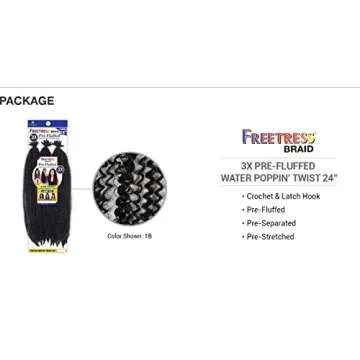FreeTress Crochet Braids 3X Pre-Fluffed Water Poppin' Twist 24" (3-pack, COPPER)