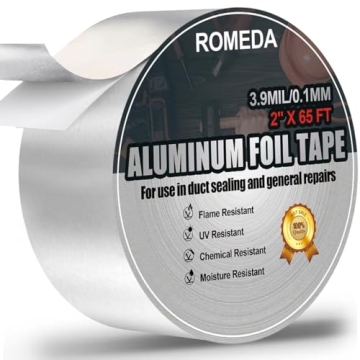 Romeda Aluminum Tape, 2 inch x 65 Feet Foil Tape, High Temperature HVAC Tape