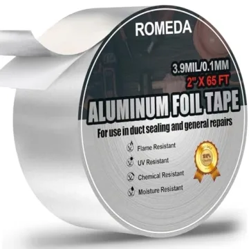 Romeda Aluminum Tape, 2 inch x 65 Feet Foil Tape, High Temperature HVAC Tape