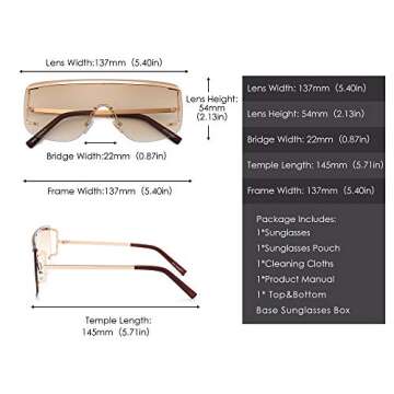 Fashionable JIM HALO Oversized Shield Sunglasses for All