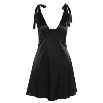 Ynocfri Women's Sexy Satin Mini Dress for Parties