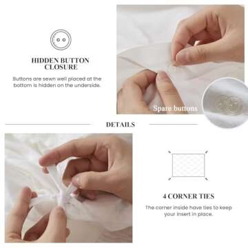 Luxurious 100% Linen Duvet Cover Set - King Size Ruffled Bedding