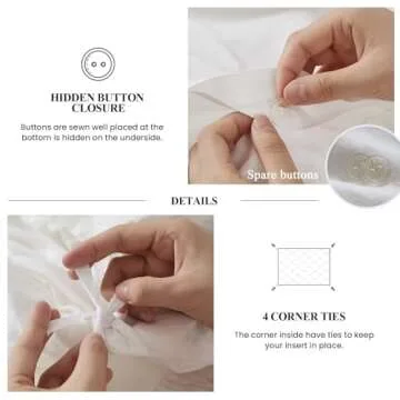 Luxurious 100% Linen Duvet Cover Set - King Size Ruffled Bedding