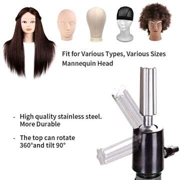 ZQIAN BEAUTY 55 Inch Metal Wig Stand Tripod for Styling