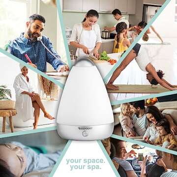 SpaRoom PureMist Medium Ultrasonic Essential Oil Diffuser with Gradient Lighting Effect