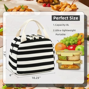 LEDAOU Stylish Insulated Lunch Bag - Perfect for On-The-Go Meals!