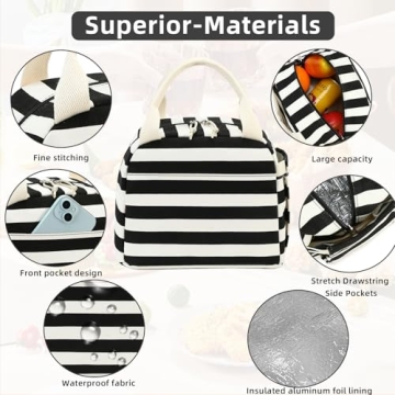 LEDAOU Stylish Insulated Lunch Bag for Women