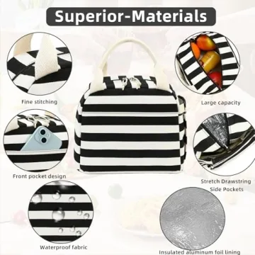 LEDAOU Stylish Insulated Lunch Bag for Women