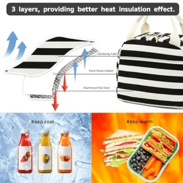 LEDAOU Stylish Insulated Lunch Bag for Women