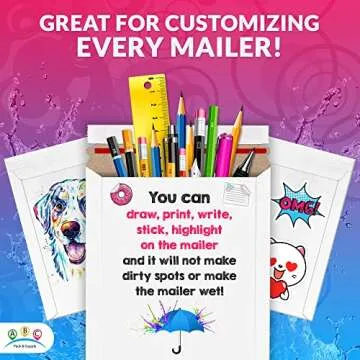 ABC Rigid Mailers, 12.75 x 15 Inch. Pack of 25 White Cardboard Photo Mailers Rigid with Sturdy Glue, Tear-Off Strip. CD Mailers Cardboard. 550 GSM Rigid Mailing Envelopes Hard. Rigid Mailers Kraft