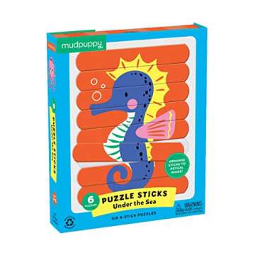 Mudpuppy Under The Sea Puzzle Sticks - Eco-Friendly & Engaging Puzzles for Kids