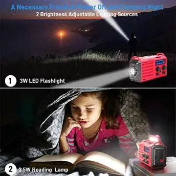 Emergency Weather Radio Solar Hand Crank Battery Operated Portable AM FM Shortwave Radio with NOAA Alert, Flashlight, Reading Lamp, Cellphone Charger,Earphone Jack, SOS Alarm for Home Outdoor Survival