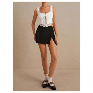 MakeMeChic Women's Floral Lace Cami for Summer Style