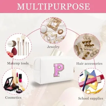 Personalized Glitter Makeup Bag for Women and Teens