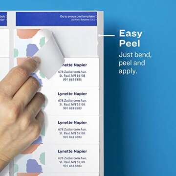 Avery Printable Shipping Labels with Sure Feed, 3-1/3" x 4", Matte Clear, 60 Blank Mailing Labels (18664)