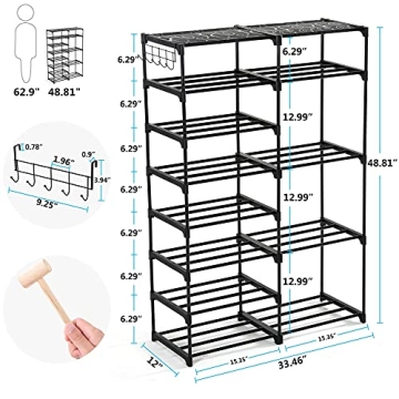 Tribesigns 8 Tiers Durable Shoe Rack for Entryway