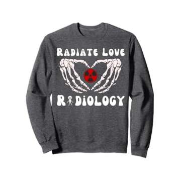 Skeleton Radiate Love Radiology RAD Tech Hearts Valentines Sweatshirt