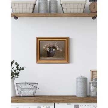 HUARCEY Framed Canvas Wall Art Prints - Vintage Flower Decor for Home