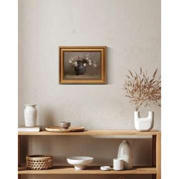 HUARCEY Vintage Roses Canvas Wall Art Framed Print