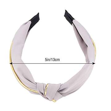 Hogoo 3 Pcs Knotted Headbands for Women Fashion Wide Headbands Knot Headband Vintage Hairbands Elast...