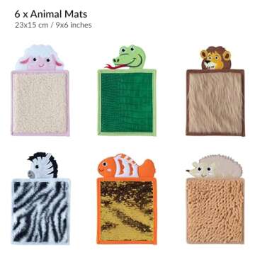 ODOXIA Sensory Mats for Autistic Children | Sensory Tiles for Kids | Sensory Wall Panel | Sensory Mats (Animals) | Sensory Toys | Sensory Room Equipment | Sensory Disorder Toys for Tactile Play