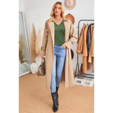 Arach&Cloz Women's Lightweight V Neck Sweater 2 Pack