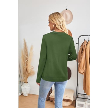 Arach&Cloz Women's Lightweight V Neck Sweater 2 Pack