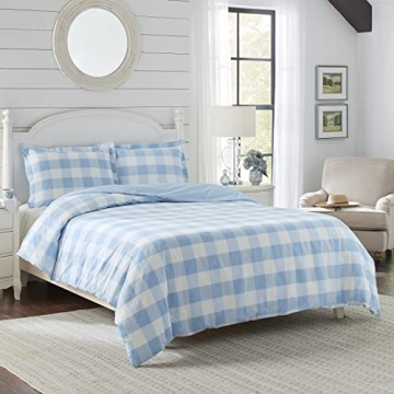 Laura Ashley Twin Duvet Cover Set - Cotton Reversible Bedding