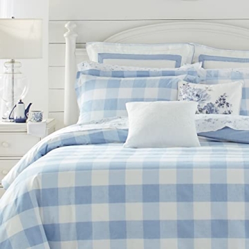 Laura Ashley Twin Duvet Cover Set - Cotton Reversible Bedding