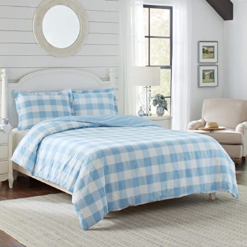 Laura Ashley Twin Duvet Cover Set - Cotton Reversible Bedding