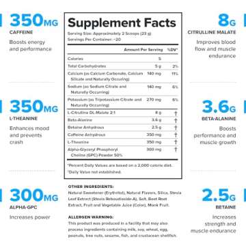 LEGION Pulse Pre Workout - All Natural Nitric Oxide Preworkout Drink to Boost Energy, Creatine Free, Naturally Sweetened, Beta Alanine, Citrulline, Alpha GPC (Strawberry Margarita)