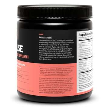 LEGION Pulse Pre Workout - All Natural Nitric Oxide Preworkout Drink to Boost Energy, Creatine Free, Naturally Sweetened, Beta Alanine, Citrulline, Alpha GPC (Strawberry Margarita)
