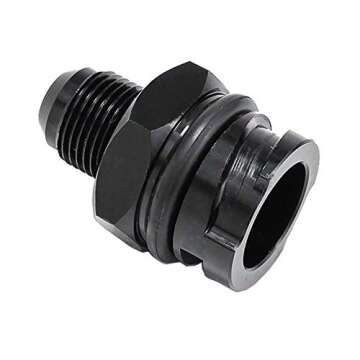 KingFurt Billet Black Aluminum Valve Cover Oil Cap w/-10 AN Fitting for LS1/LS6/LS2/LS3/LS7