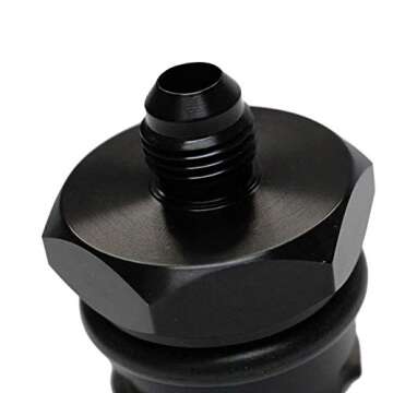 KingFurt Billet Black Aluminum Valve Cover Oil Cap w/-10 AN Fitting for LS1/LS6/LS2/LS3/LS7