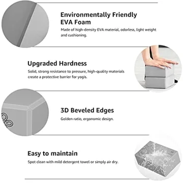 Overmont Yoga Block 2 Pack with Yoga Strap for All Levels