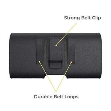 AGOZ Leather Case for Consumer Cellular Verve Connect, ZMax 10, ZMax 5G, ZTE Blade MAX View Z610DL, ZMAX PRO Z981, MAX Duo LTE, MAX XL N9560, Blade ZMAX Z982, Pouch Holster w/Belt Clip, Belt Loops