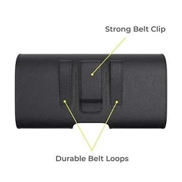 AGOZ Leather Case for Consumer Cellular Verve Connect, ZMax 10, ZMax 5G, ZTE Blade MAX View Z610DL, ZMAX PRO Z981, MAX Duo LTE, MAX XL N9560, Blade ZMAX Z982, Pouch Holster w/Belt Clip, Belt Loops