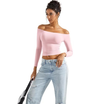 Trendy SUUKSESS Off The Shoulder Long Sleeve Shirt