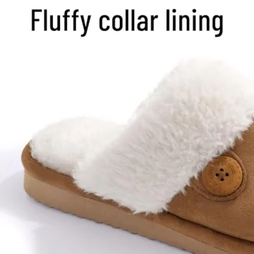 Litfun Fuzzy Memory Foam Slippers for Women