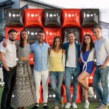 Metallic Red Balck and Gold Double Sided Square Foil Balloons Wall,19 Inches Chrome Foil Balloons Tunnel Arch Kit for Bachelorette,Anniversary,Wedding,Birthday,Movie Night Party Background Decoration