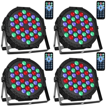 Manalete 36 LED Stage Lights - Versatile DMX Controlled Uplights for Events