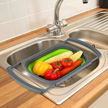 Versatile Collapsible Colander Set with Extendable Handles