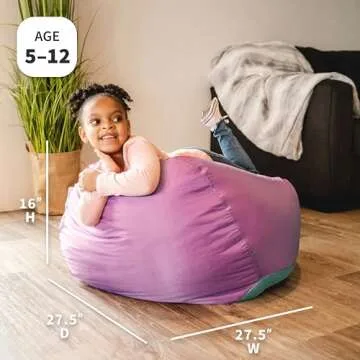 Big Joe Classic Bean Bag Chair, Radiant Orchid Smartmax, Durable Polyester Nylon Blend, 2 feet Round