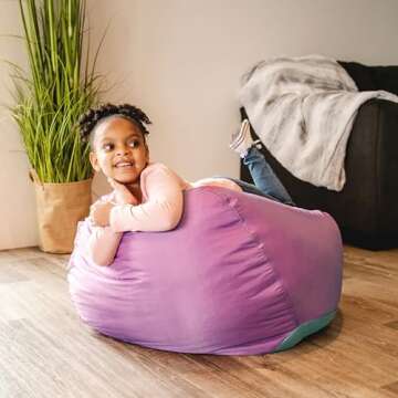 Big Joe Classic Bean Bag Chair, Radiant Orchid Smartmax, Durable Polyester Nylon Blend, 2 feet Round