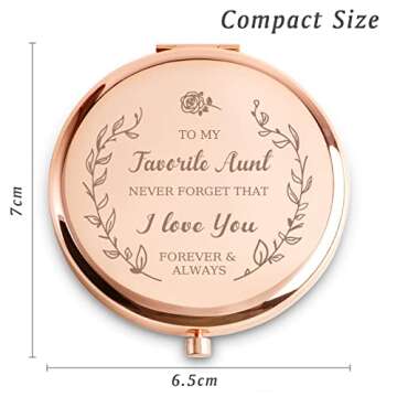 COYOAL Aunt Gifts from Niece Nephew, I Love You Personalized Compact Mirror for Auntie, Sentimental Aunt Present for Valentines Birthday Day
