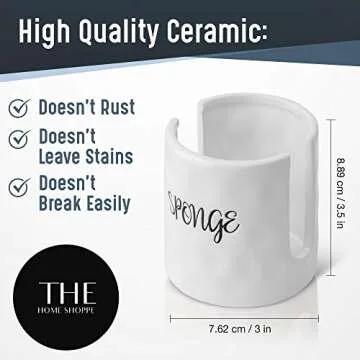 Elegant Ceramic Kitchen Sink Sponge Holder Caddy