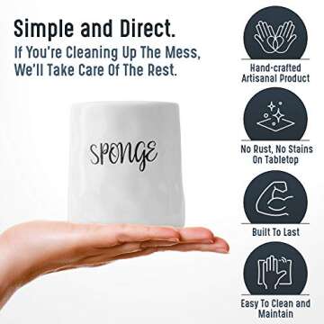 Elegant Ceramic Kitchen Sink Sponge Holder Caddy