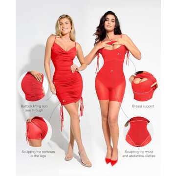 Popilush Corset Dress - Adjustable Summer Mini Dress with Built-in Bra