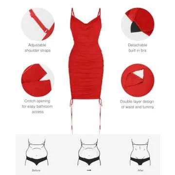 Popilush Corset Dress for Women with Built-in Shapewear